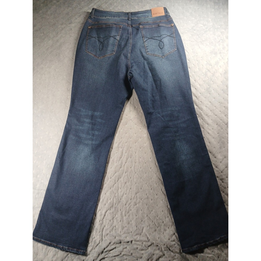Judy Blue High Waist Button Fly Straight Leg Jeans Dark Blue JB88598DKWomens 14W - Picture 8 of 9